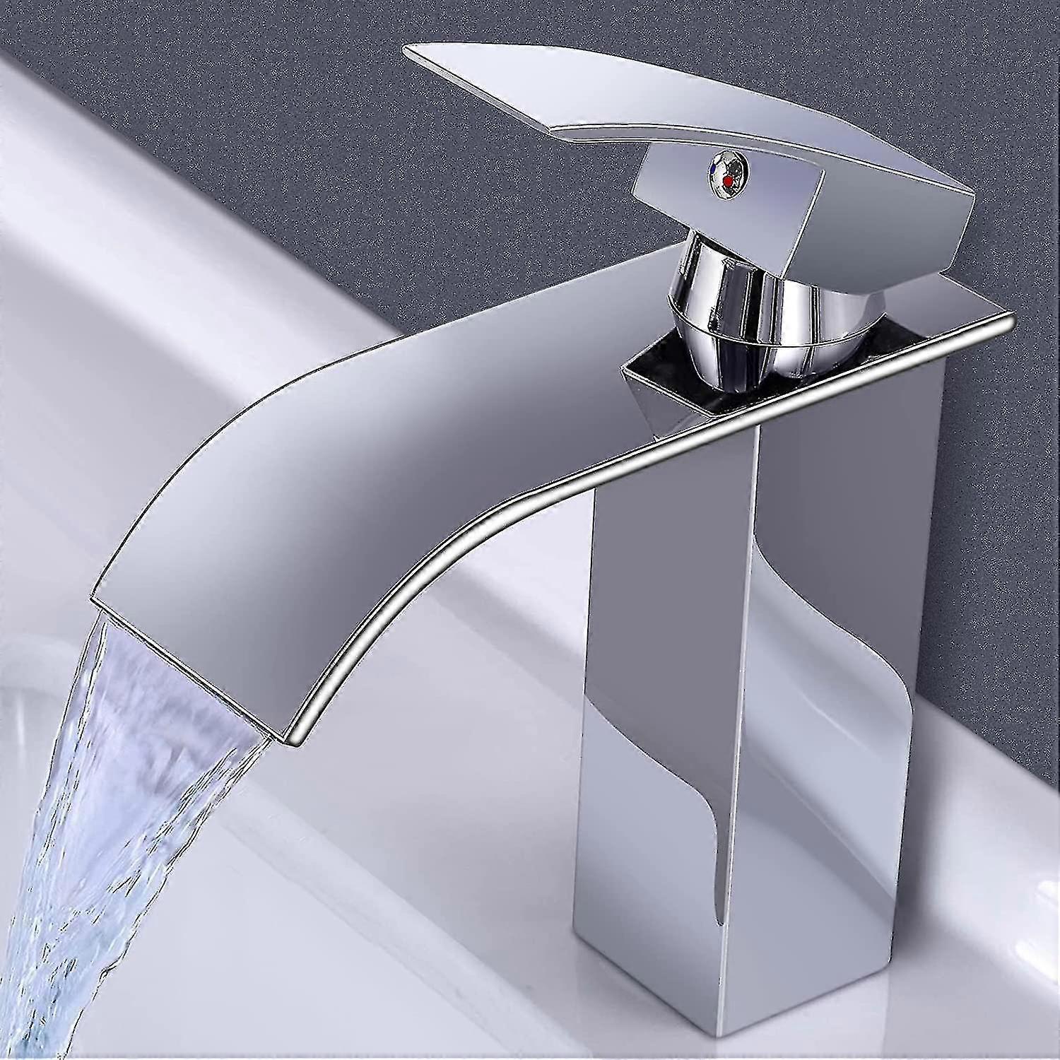 Sink Faucet, Waterfall Faucet For Bathroom, Single Lever Brass Mixer, Faucet Sink With Beautiful Design, Bath Faucet For Cold And Hot Water, Chrome