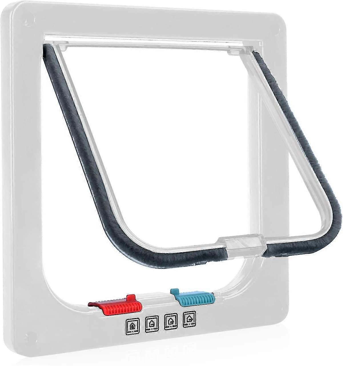 Cat Flap, 4 Way Manual Lock, Energy Saving, Weatherstripping, Convenient, Small Dog, Easy To Install And Use, Upgraded Version-l