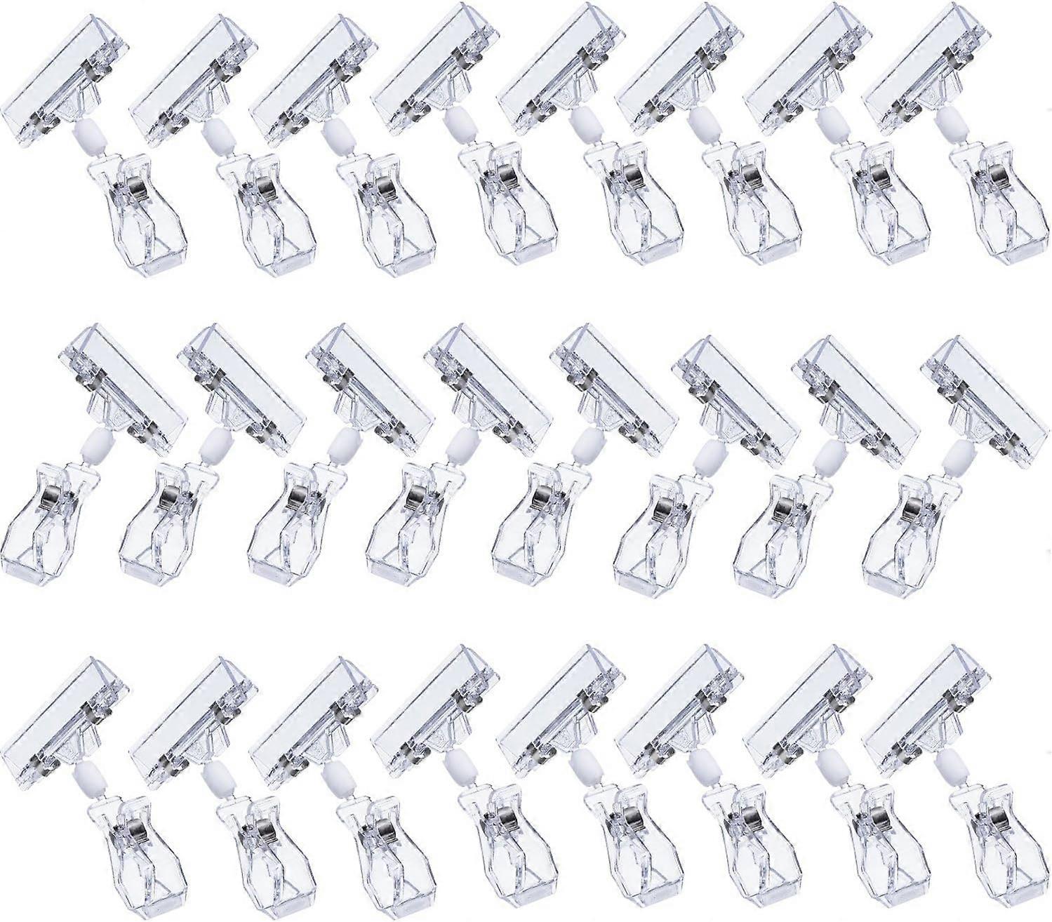 20 Pack Plastic Rotatable Sign Clips Merchandise Sign Clip Display Clip Holder Stand, Clear