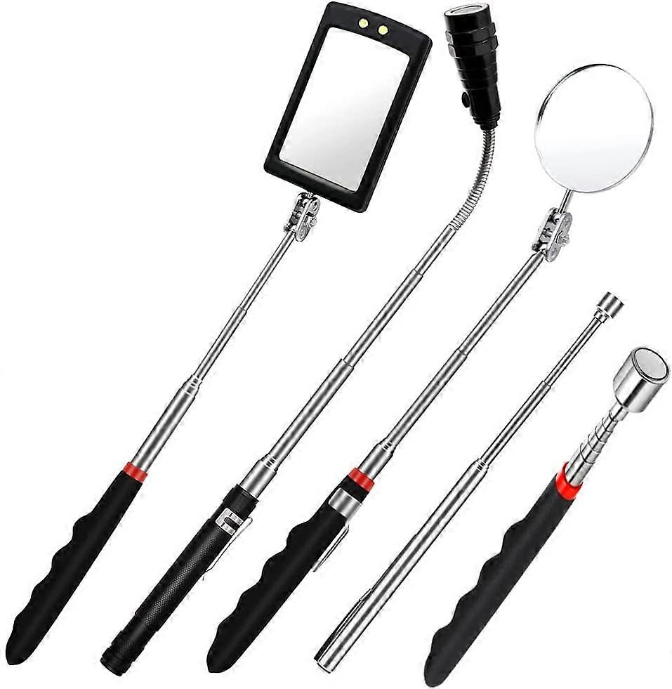 Magnetic Pickup Tool Set,5Pcs Led Magnetic Telescoping Pick Up Tool