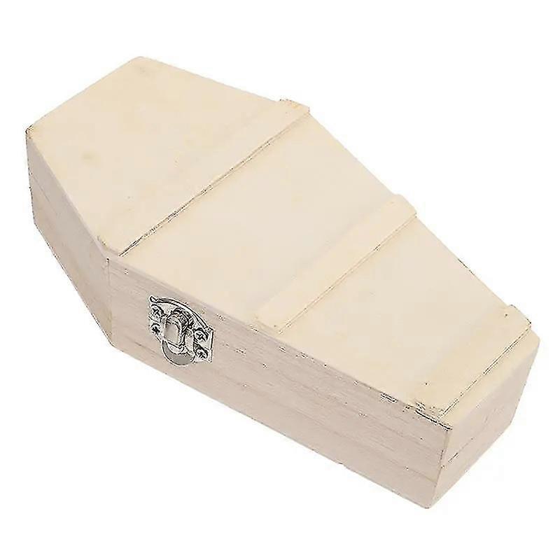Halloween Gift Box Hexagonal Coffin Wooden Box Candy Storage Box