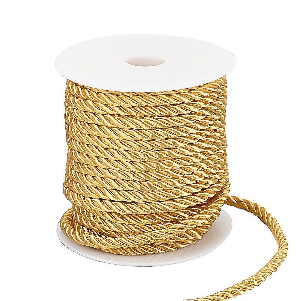 5mm Decorative Twisted Cord 3-Ply Polyester Cord Rope String Thread for Home Dcor Embellish Costumes Honor Cord Christmas Bag Drawstrings (59 Feet Gol