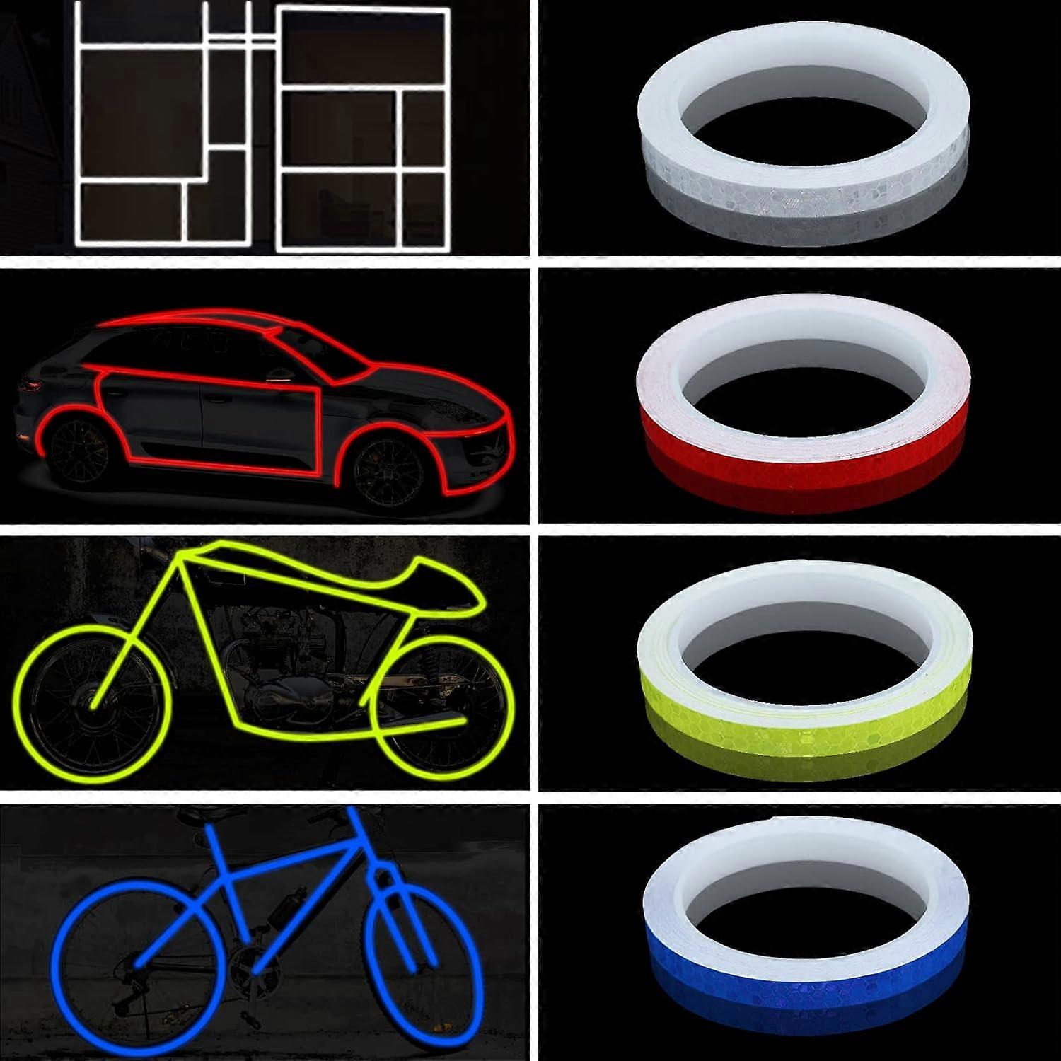 32M Glow in the Dark Reflective Tape,Safety Caution Warning Tape Adhesive Stickers Red,Bule