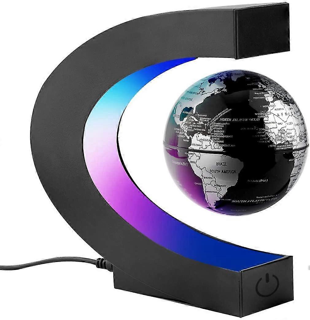 Creative Luminous Earth Globe Floating Magnetic Levitation Globe Lamp With Led Lights And C-shaped Base For Teaching Demonstration Home And Office Dec