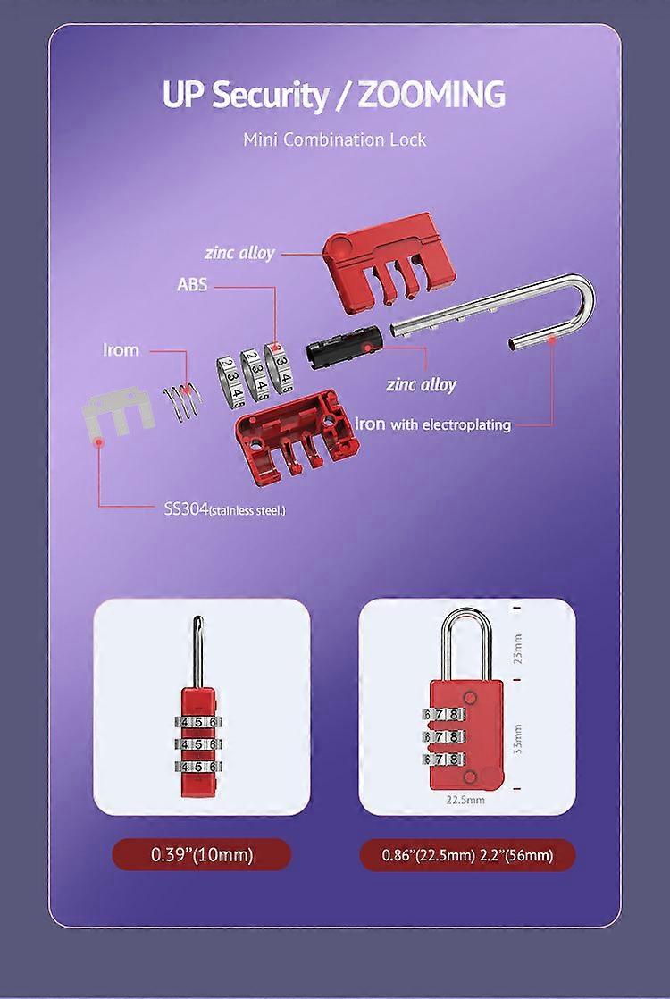 Pack 2.5" Long Shackle Combination Lock Long Shackle Combination Lock