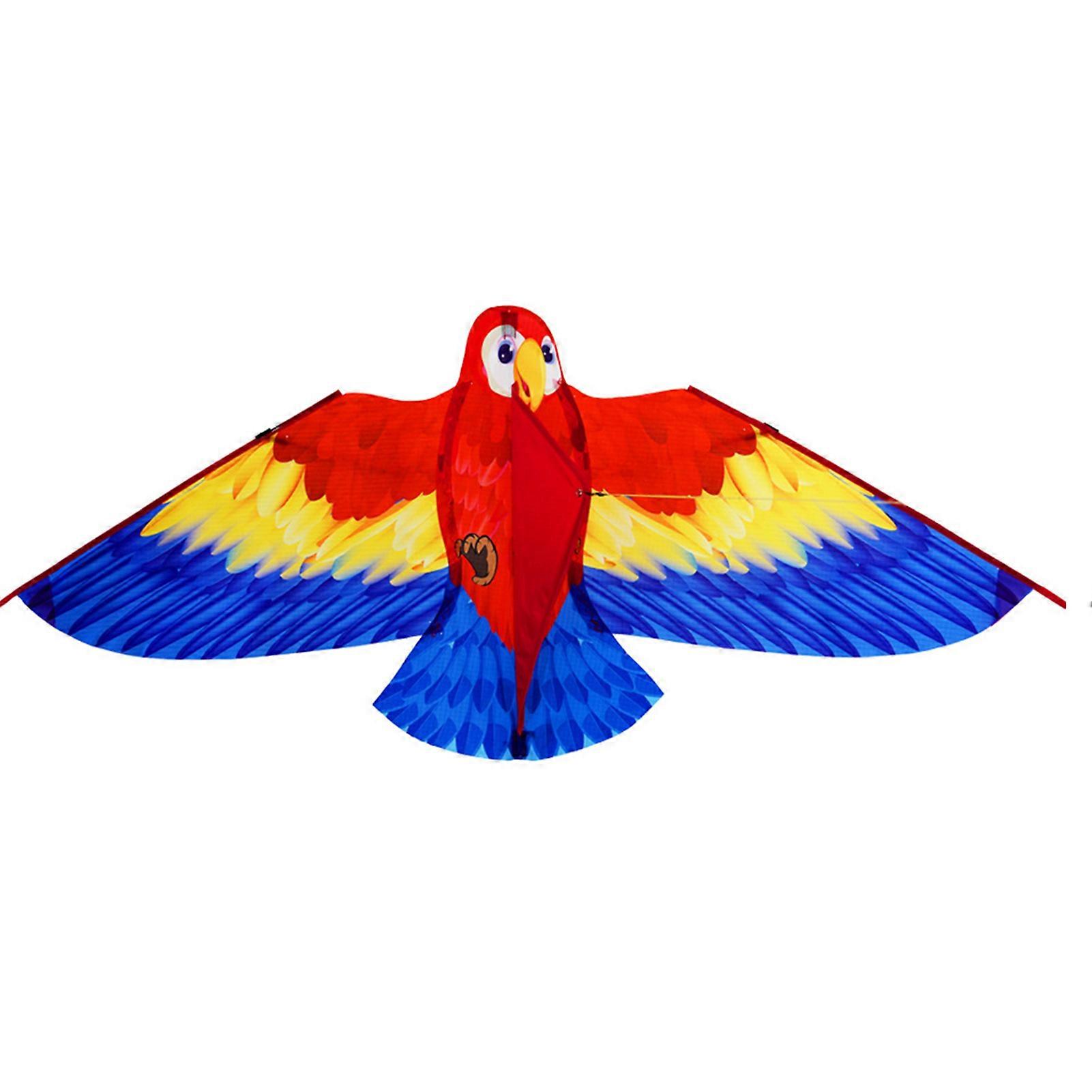 Kids Parrot Kite with Flying Line Outdoor Beach Park Lawn Easy to Fly Large Long Tail Colorful Cartoon Bird Kite Adults Boys Girls Gift