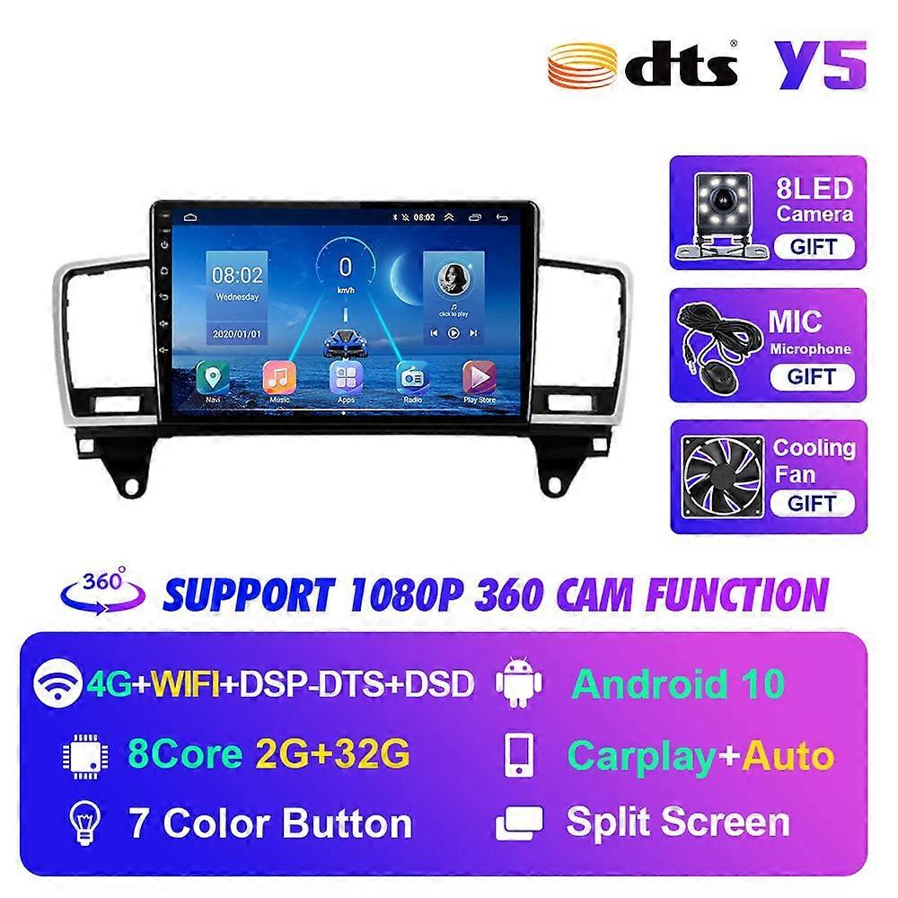 Redkid Lecteur Android 9 pouces pour Mercedes Benz Classe M Classe M W166 ML 2011-2015 Auto Carplay