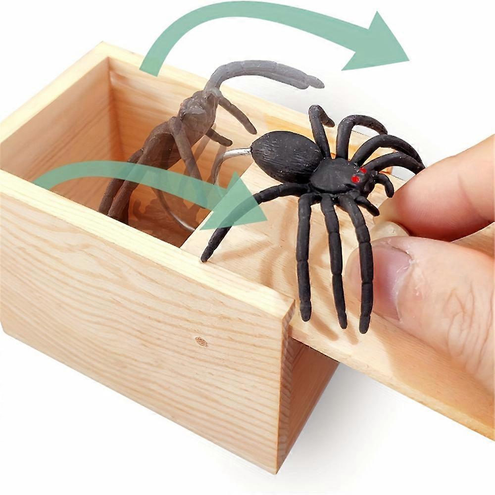 Spider Prank Box - urkomische Holzkiste Streichspielzeug, lustiges Geld Geschenkbox Überraschungsspielzeug und Gag Weihnachten Urlaub Geschenk Prak...
