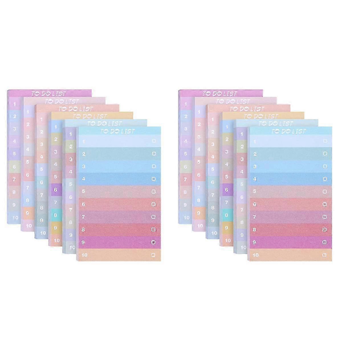 12PCS to Do List Sticky Notes, 5.1x3.2Inch, 600 Sheets, Assorted Colors, Lined, Planner, Daily Note