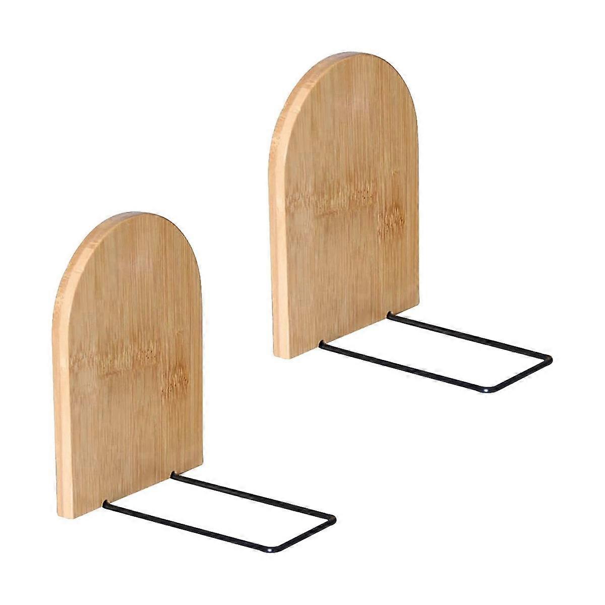 Wooden Book Ends Wood Decorative Bookends Office Book Stand Bookshelf Ends Sturdy Book Holders for