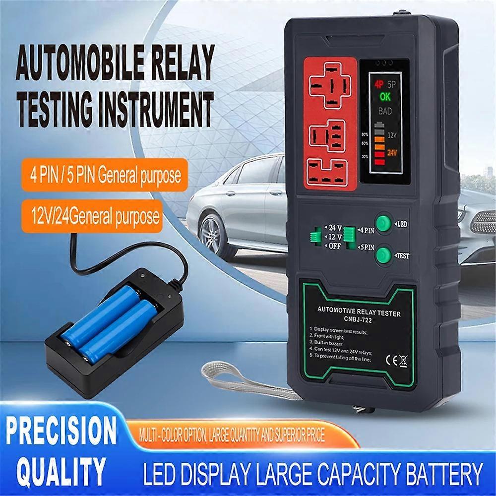 12V 24V Car Relay Tester Electronic Automotive Relay Tester Auto Battery Checker Alternator Analyzer Diagnostic Tool Universal