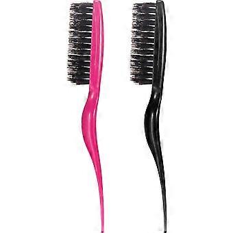 2 Pezzi Setola di Cinghiale Spazzola Pettine Spazzola Per Capelli Per Le Donne Degli Uomini Nylon Setola Cinghiale Spazzola Salone (Fucsia e Nero)