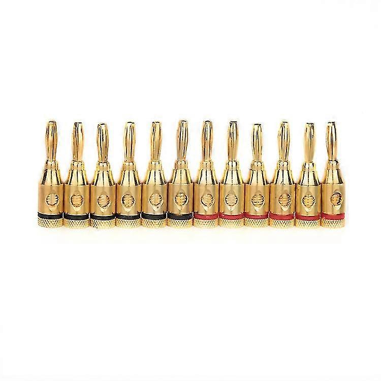 12pcs vergulde luidspreker banaan pluggen gesloten schroef type