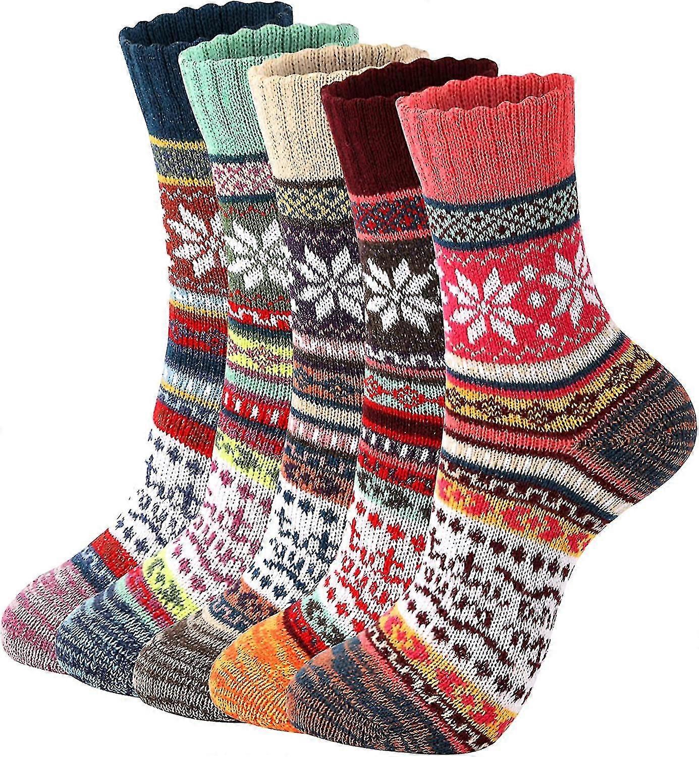 5 Pairs Wool - Wool For Women Men Boot Soft Crew Winter
