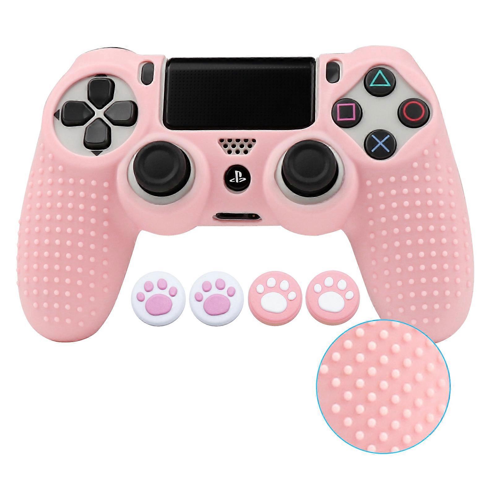 New Pink Soft Silicone Protective Case For Ps4 Controller Skin Gamepad Case Cover Video Games Accessories For Ps4 Joystick Cases - Cases