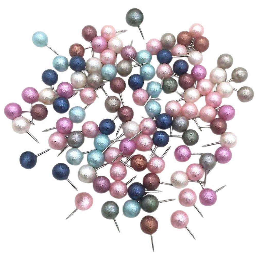100 قطعة دبوس نشرة لرؤوس الكرة النسيج دبوس مستقيم اللؤلؤ المجلس دبوس DIY Pushpin
