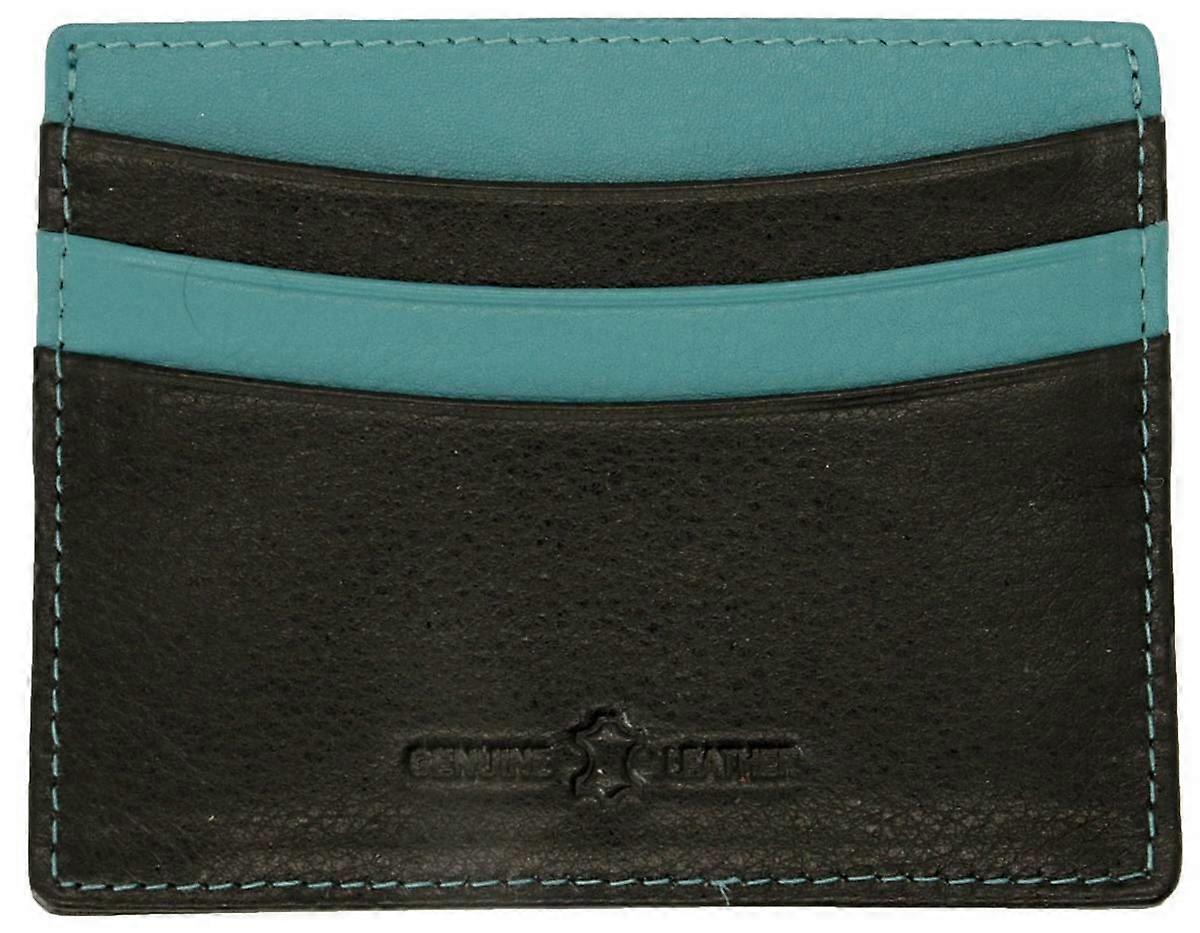 David Van Hagen RFID Slim Card Case - Black/Blue