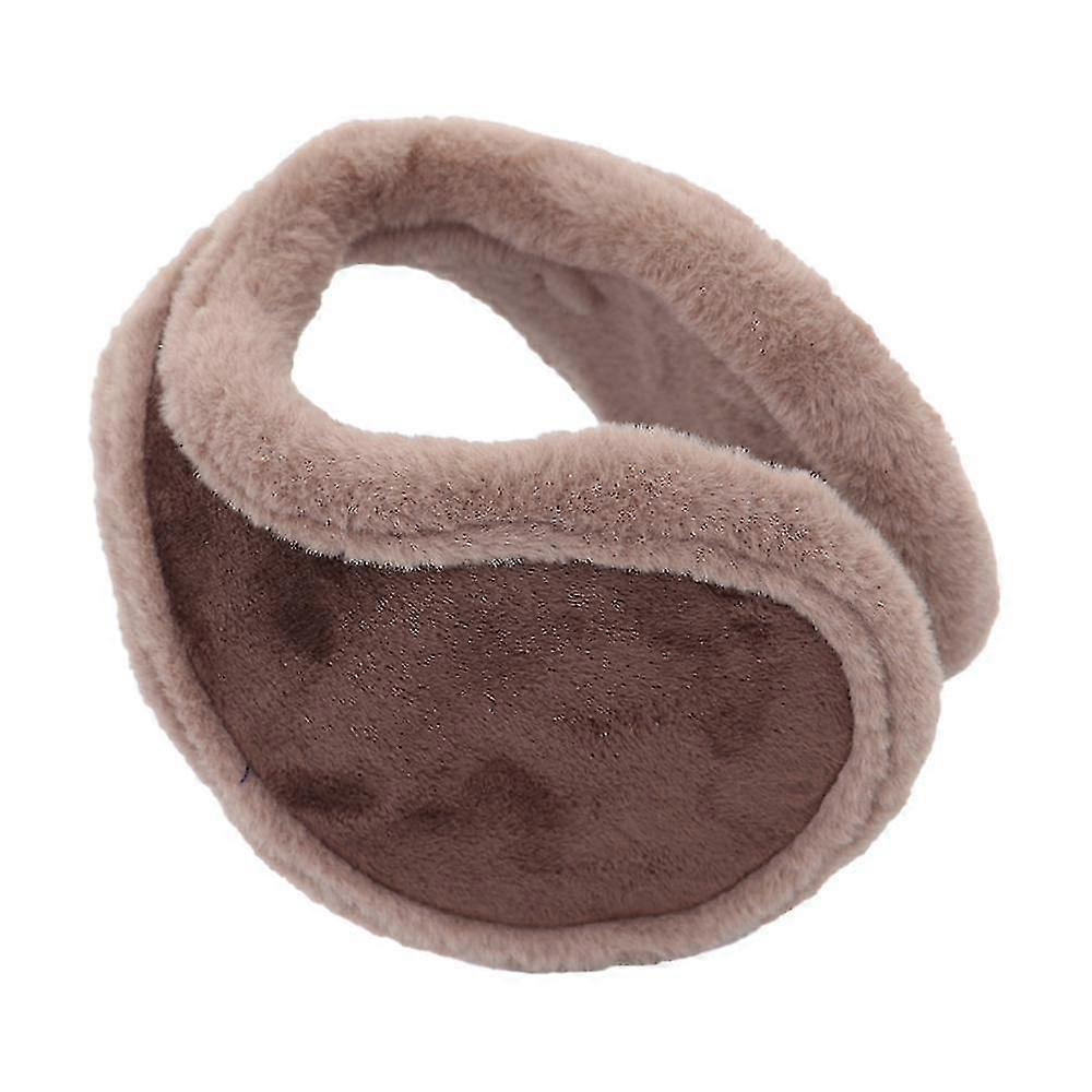 Winter Earmuffs Solid Color Soft Head Earmuffs Warm Outdoor2pcsbrown