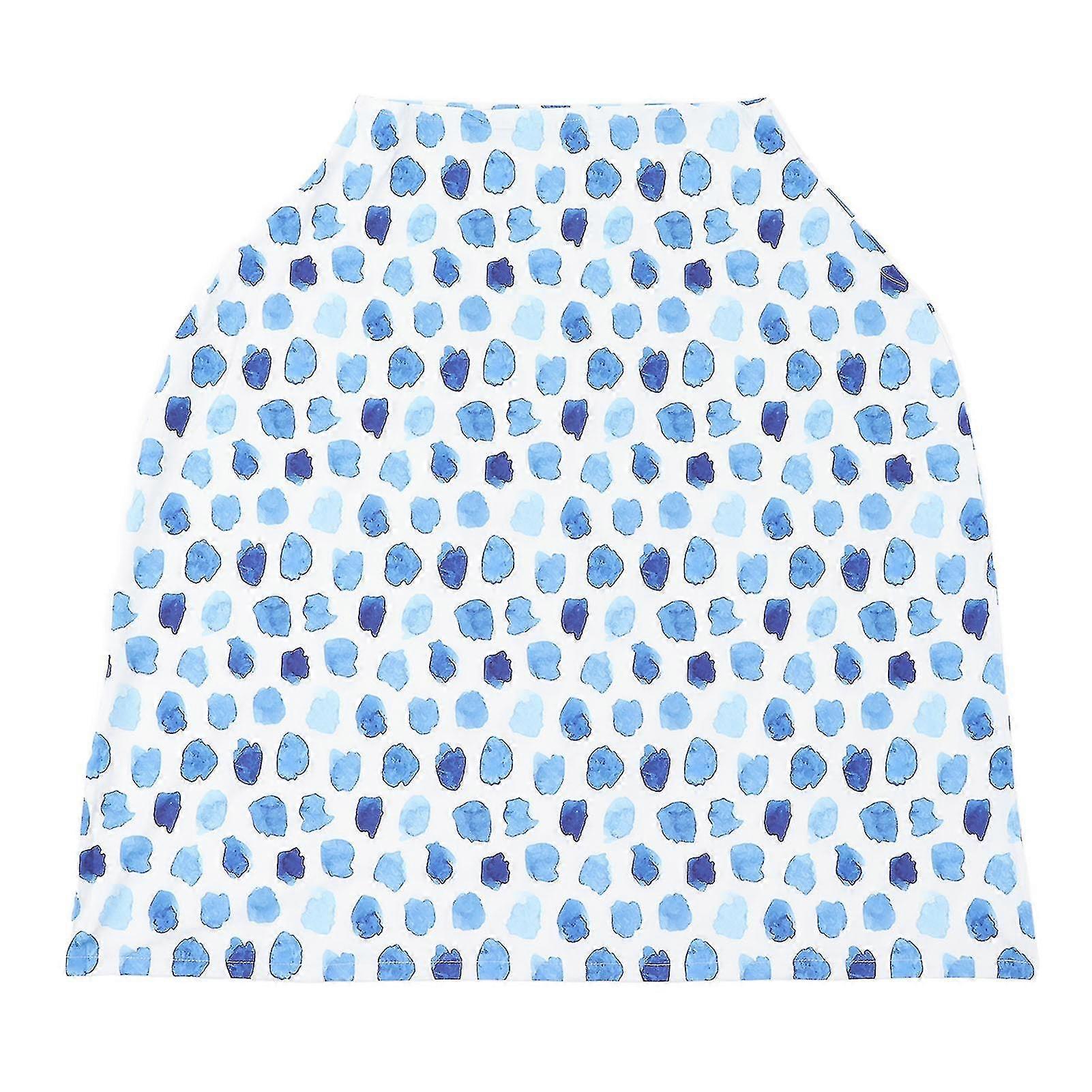 Blue Base Dot Pattern Breathable Mother Breastfeeding Cover Cloth - Washable Polyester Nursing Cover Towel