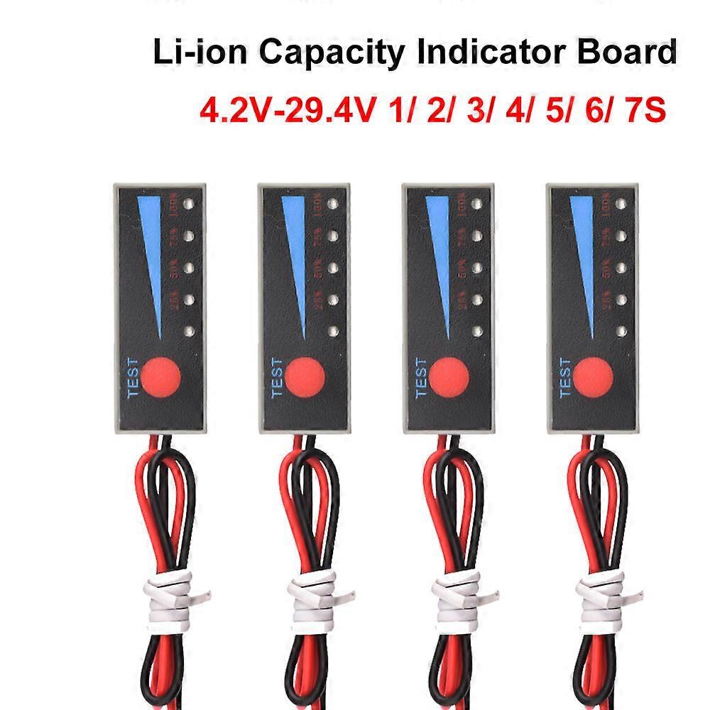1S 2S 3S 4S 5S 6S 7S 4.2V-29.4V Lithium Battery Li-po Li-ion Capacity Indicator Board Power Display Charging Charge LED Tester