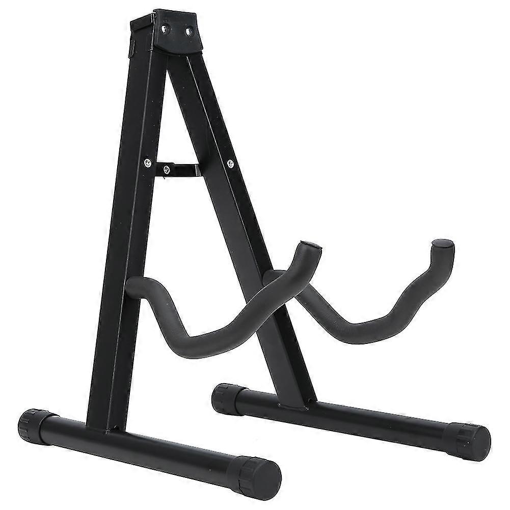 Foldable Metal A-Type Guitar Stand for Guitars and Basses (Ukulele Compatible) - Black