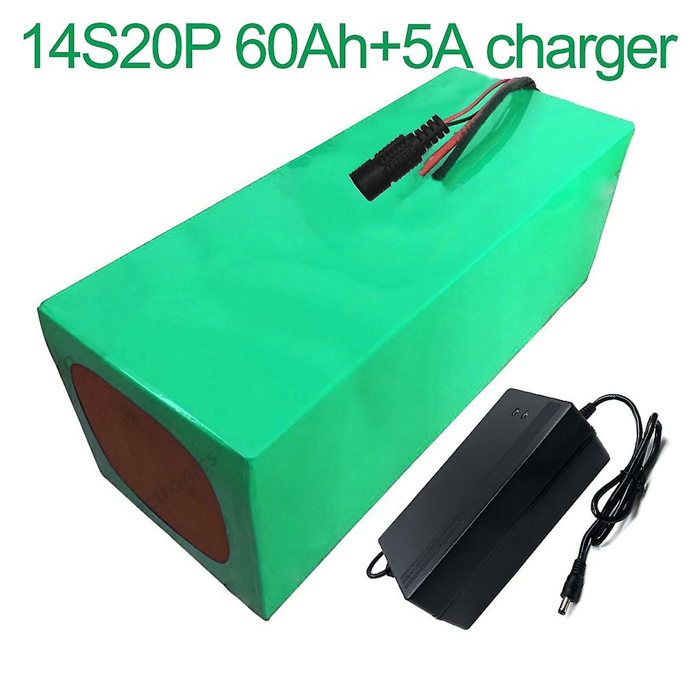 充電器付きバッテリー 5a 60ah 52v Li-ion 18650 充電式電気二輪車三輪オートバイ受け入れカスタマイズ14s20p 290 * 200 * 140mm