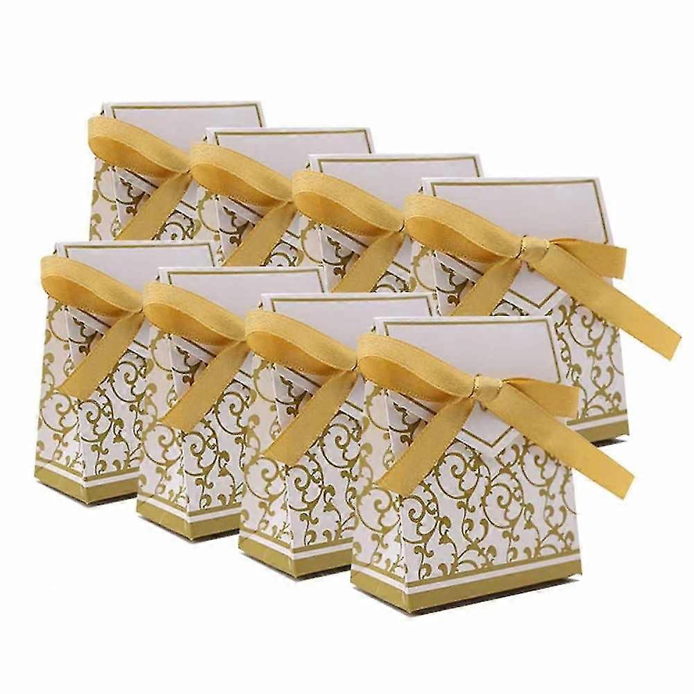 50 Pcs Candy Boxes, Gift Boxes With Gift Ribbons Candy Bag