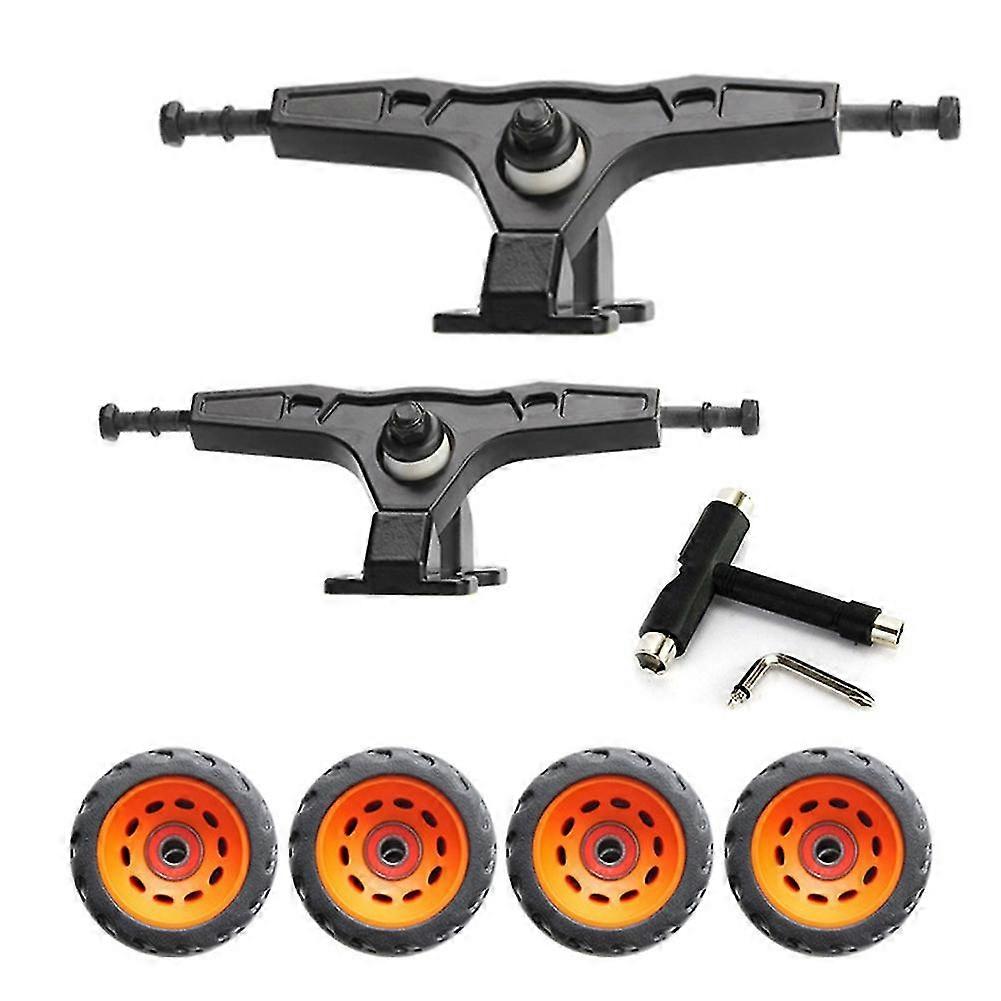 2pcs 76mm Surf Skateboard φορτηγά Surf Skate από τις ρόδες δρόμων, μαύρος