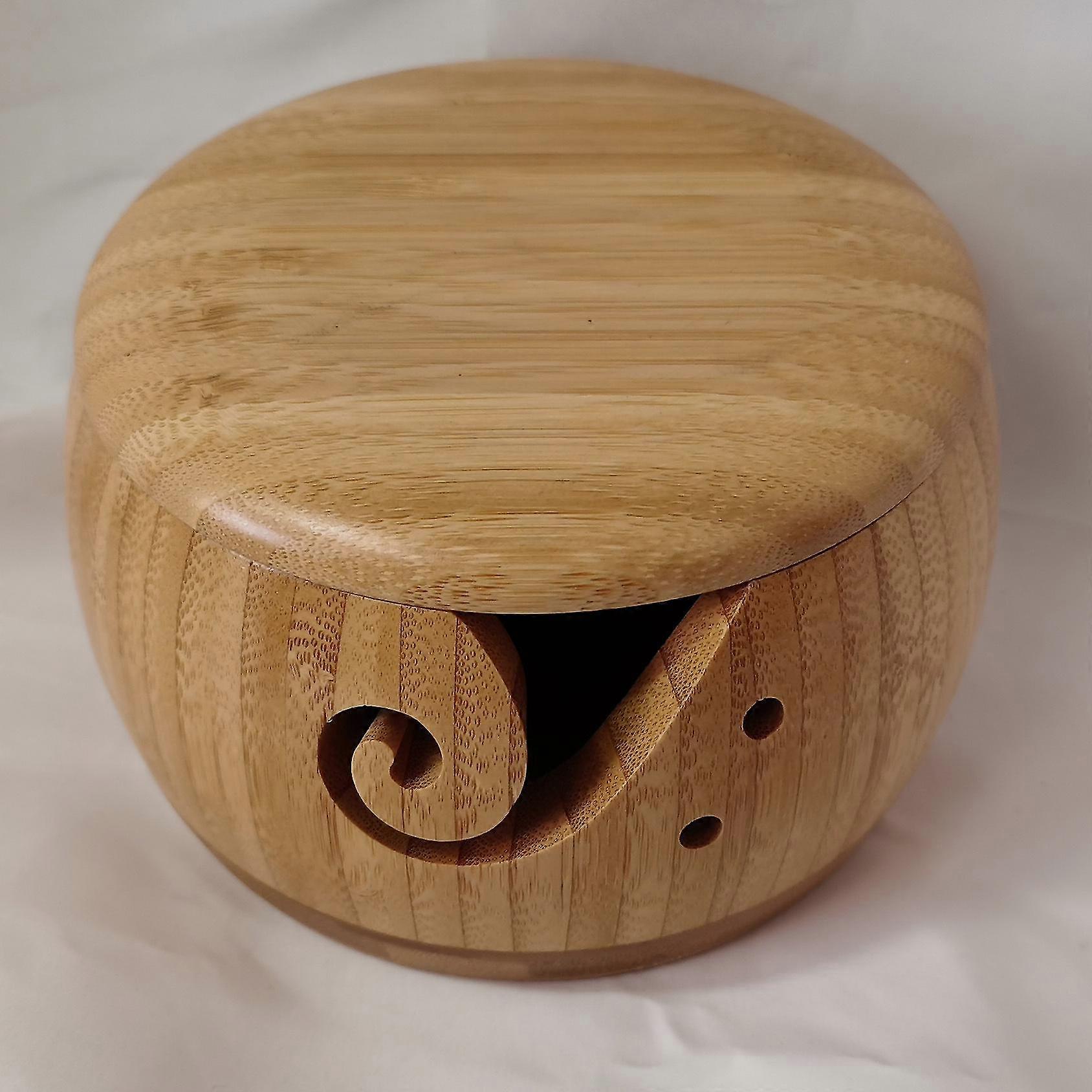 Trägarnskålställ, garnförvaring, handgjort virkkit