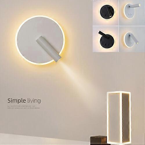 Bedside LED Wall Lights 2in1 Indoor Bedroom Adjustable Spotlight Reading Lamp