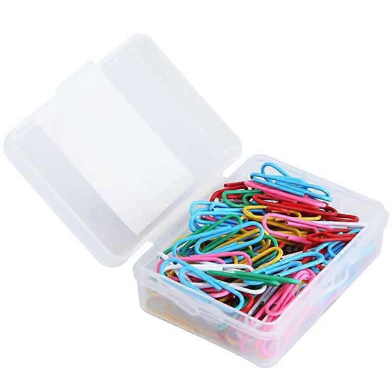 100 Pcs Colored Paper Clips with Box, Rustproof Office Clips