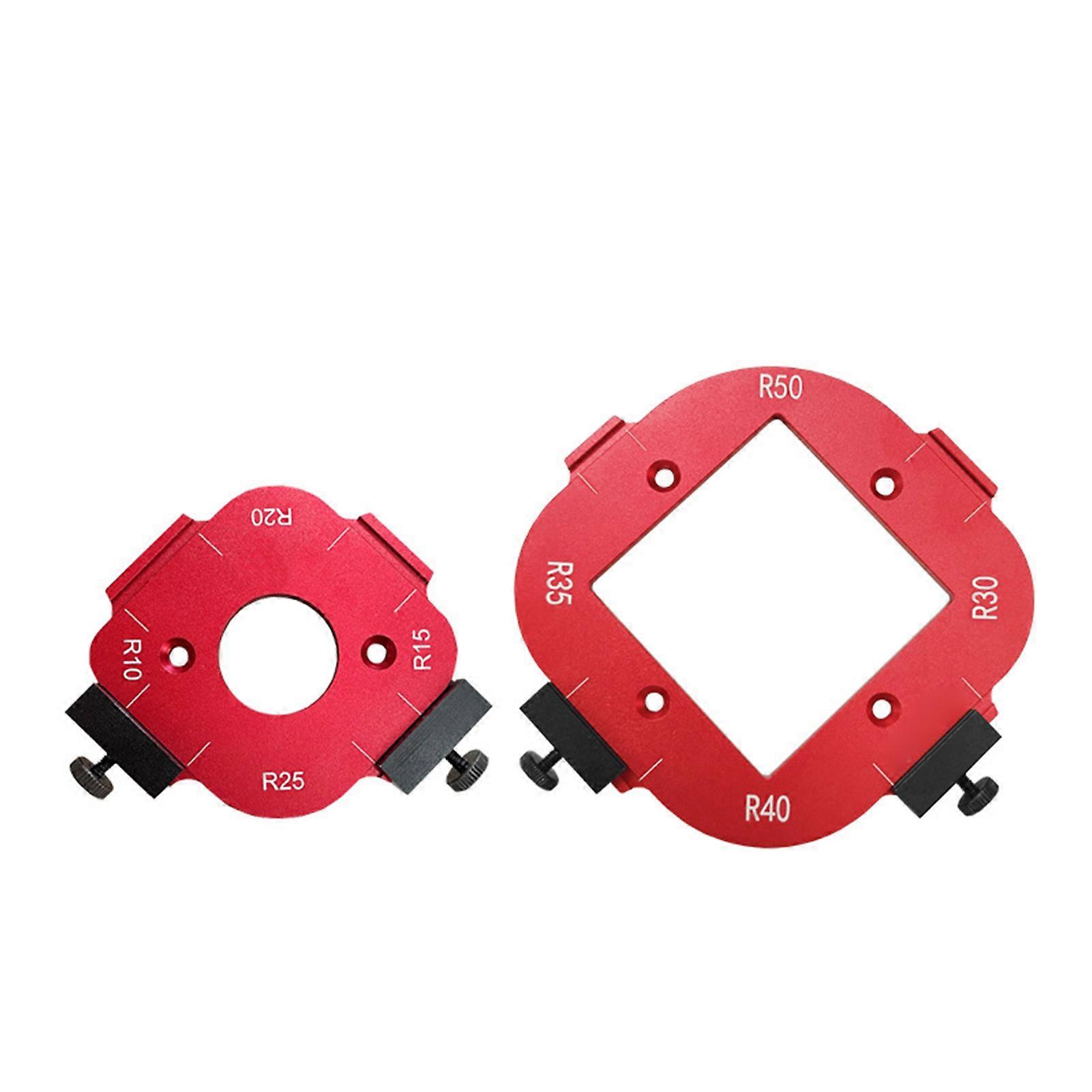 2PCS Radius Jig Router Template Set 4 in 1 Aluminium Alloy Rounded Corner Router Bit Guide 10-25R and 30-50R for Woodworking