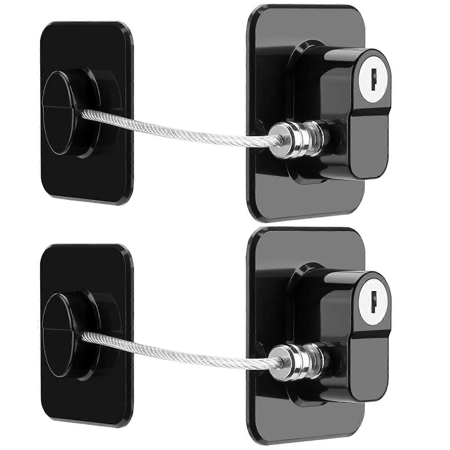 2PCS Upgraded Refrigerator Lock for Kids with Eco-Friendly, Fridge Locks for Kids and Freezer Lock with Keys Easy to Use and Install, Mini Fridge Lock