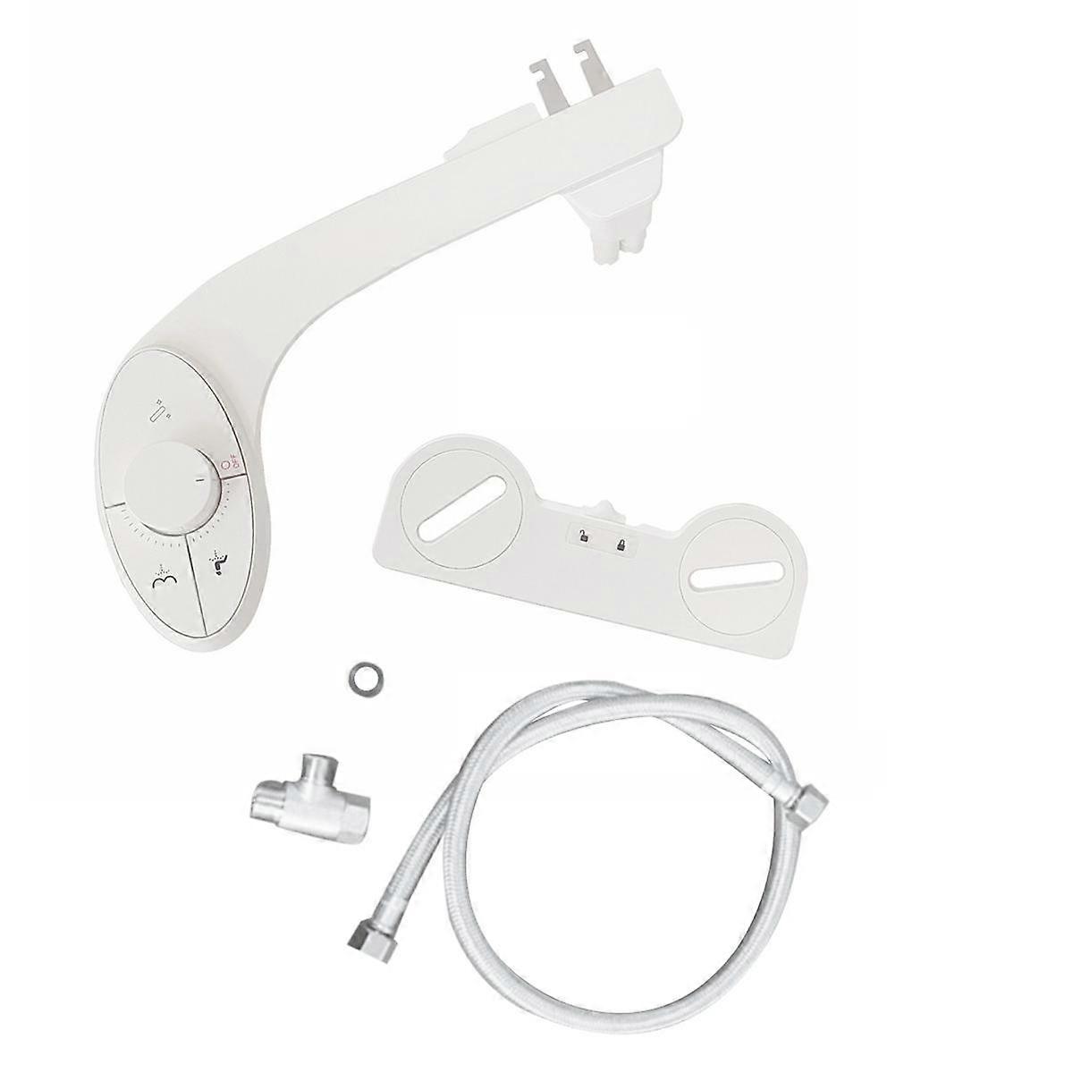 Accessorio per doccetta bidet per WC, non elettrico, autopulente, ugelli doppi retrattili, pressione dell'acqua regolabile A