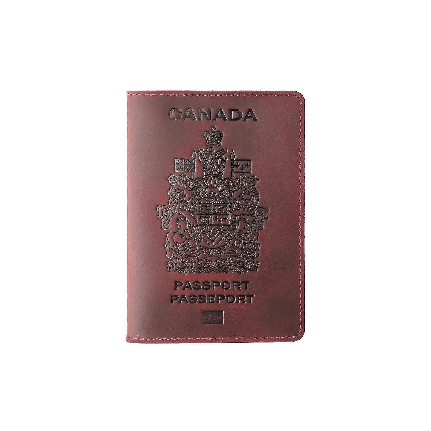 Genuine Leather Canada Passport Cover For Canadians Credit Card Holder Passport Case Unisex Travel Wallet