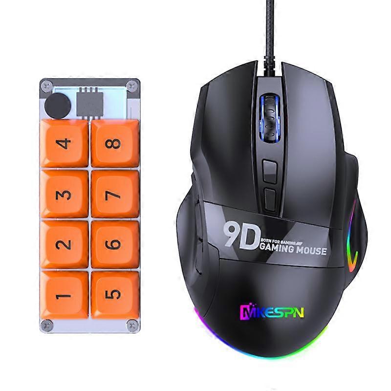 RGB Programming Custom Mechanical Keyboard and Gaming Mouse Combo 8 Key Copy Paste Mini Button for