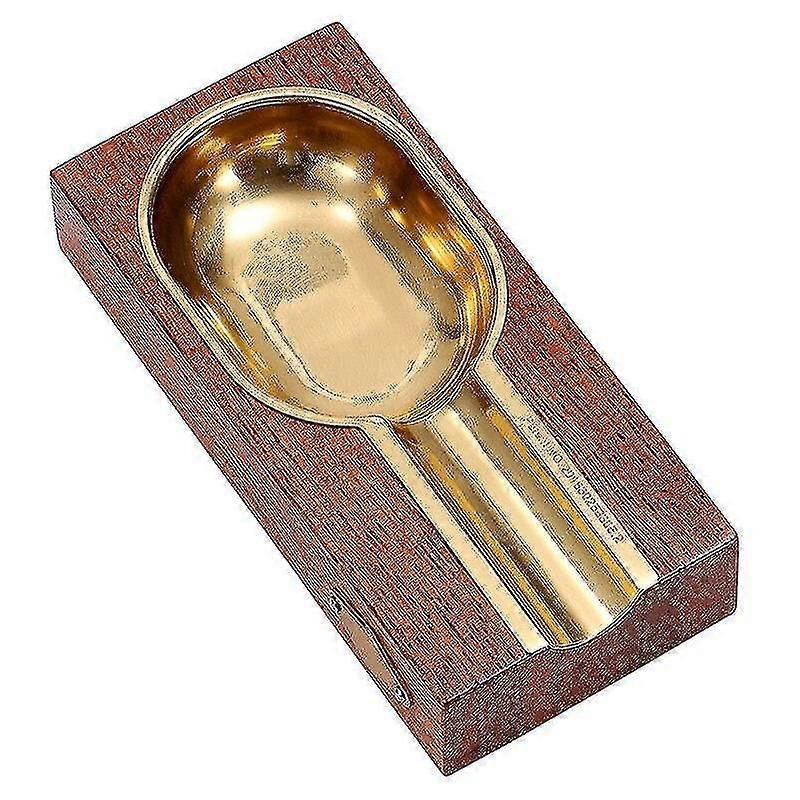 Hmwy-solid Wood Base Copper Metal Ashtray Cigar|cigar Accessories