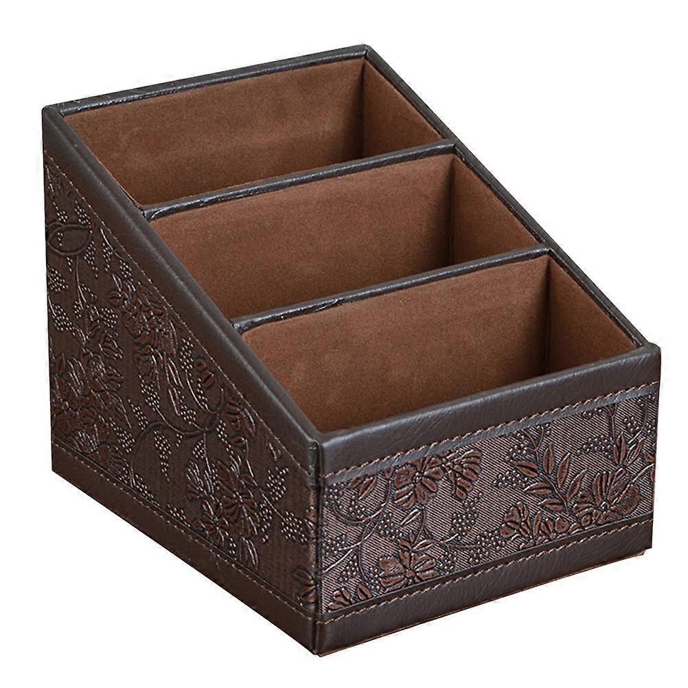 1 Pc Rétro Boîte De Rangement En Cuir Classer Télécommande Unité Titulaire Fourniture À La Maison