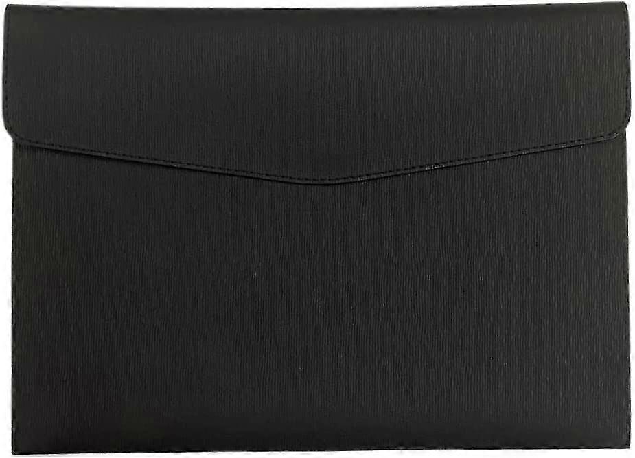 1pc Leather A4 Folder, Waterproof Briefcase Envelope Folder Box Belt Buckle (black)