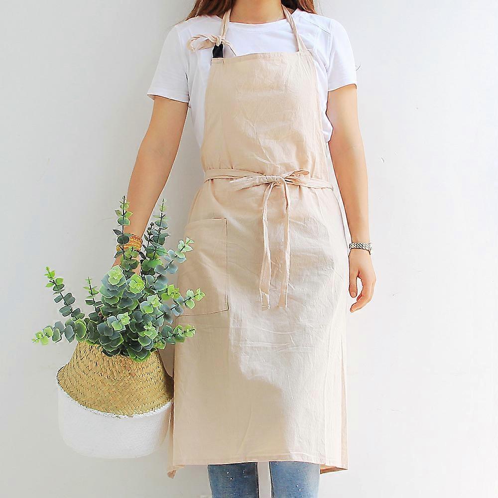 Women's 100% Cotton Kitchen Apron with Extra Large Pocket Adjustable Kitchen Apron