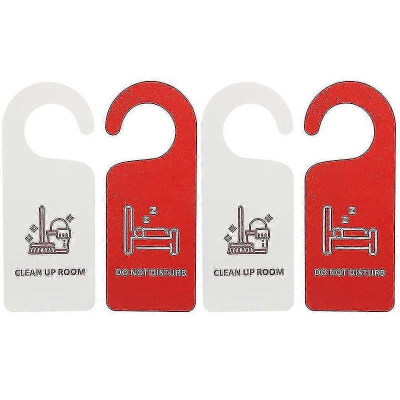 4pcs καθαρίστε το σημάδι δωματίων Μην ενοχλείτε σημάδι Σημάδι κρεμάστρας πόρτας διπλής όψης για το ξενοδοχείο-yvan