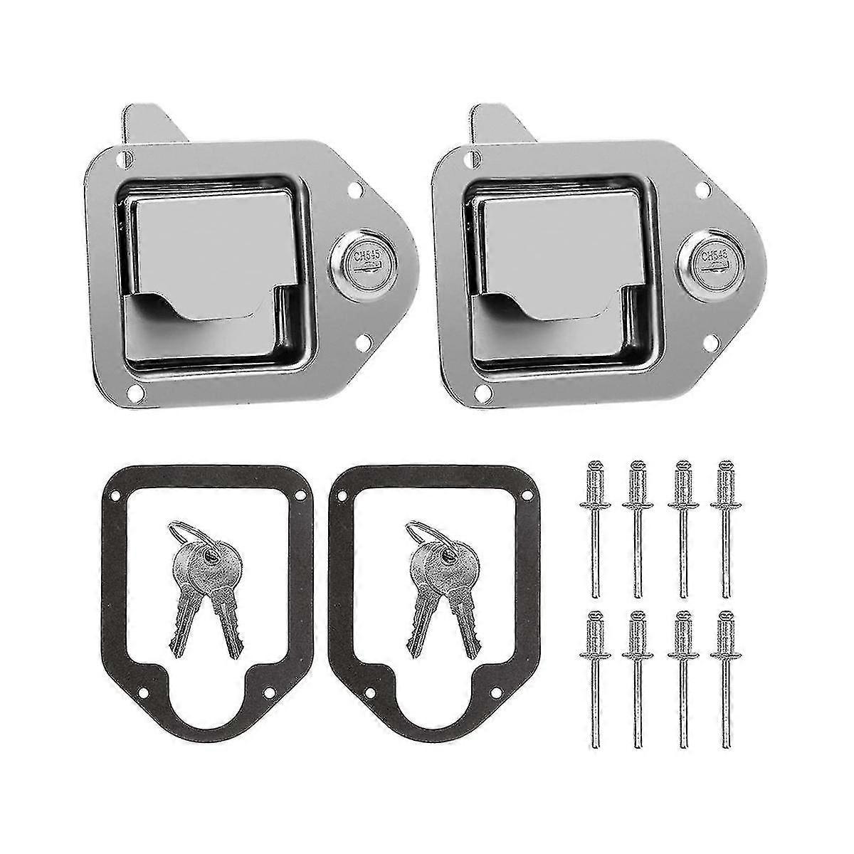 Truck Tool Box Latch Replacement Stainless Steel Toolbox Paddle Lock Replacement Handle With Keys F