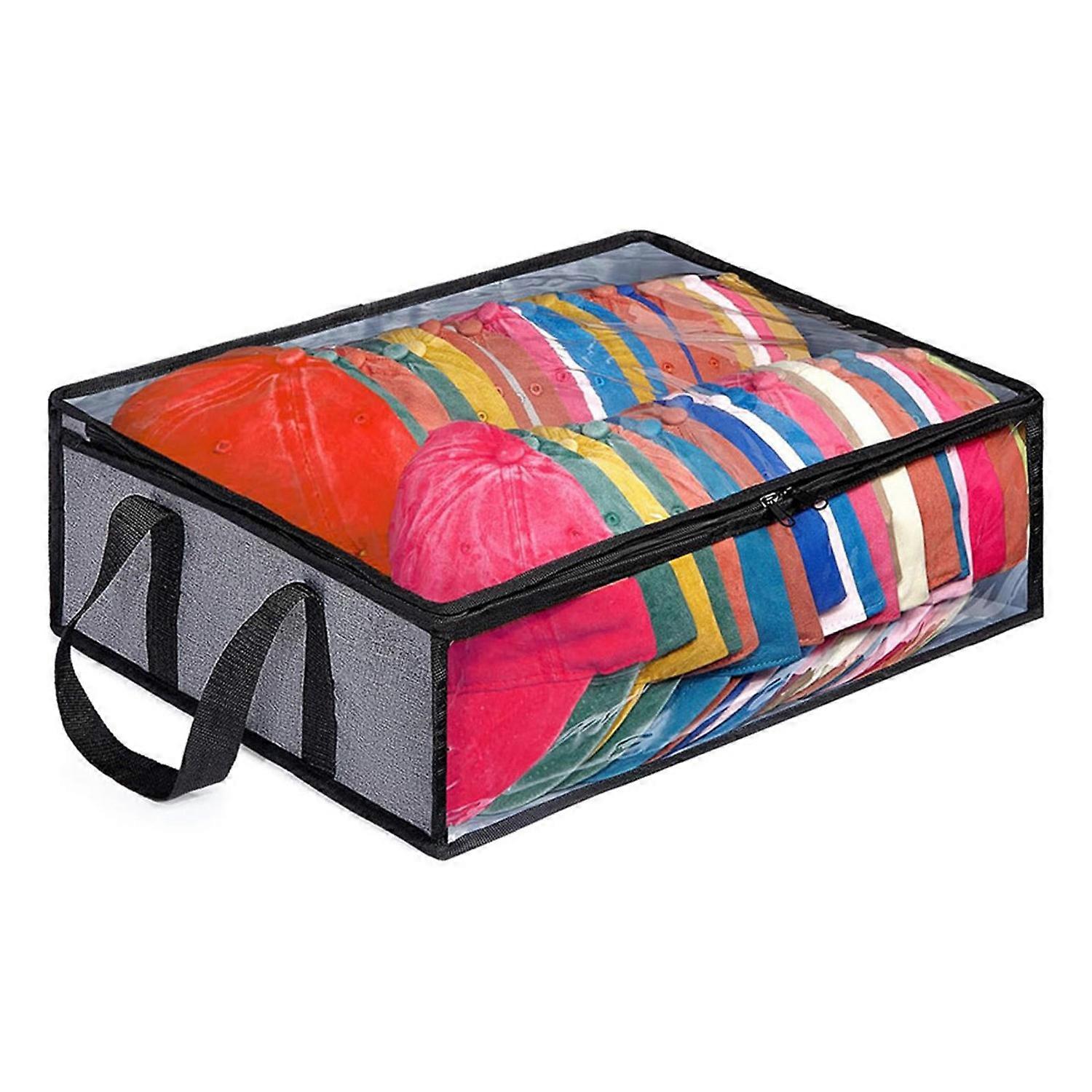 Hat Storage Bag Large Capacity Easy Access Holds 40 Baseball Caps Foldable with Sturdy Handles