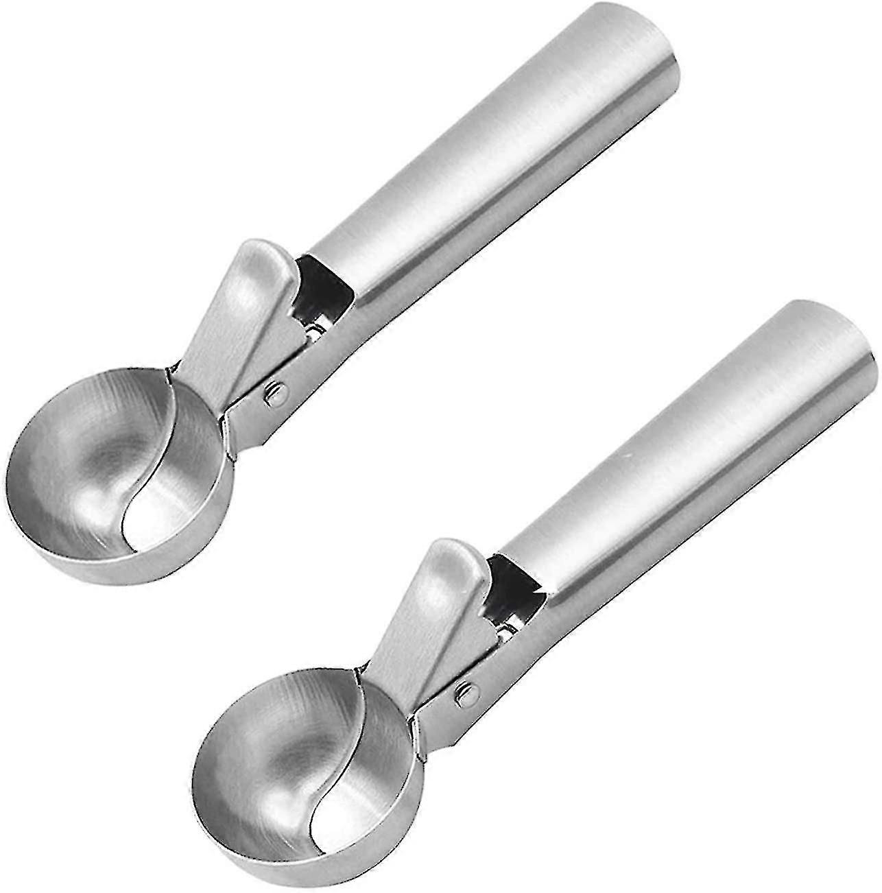 2 Pieces Stainless Steel Ice Cream Scoop With Convenient Trigger,scoop Ice Cream