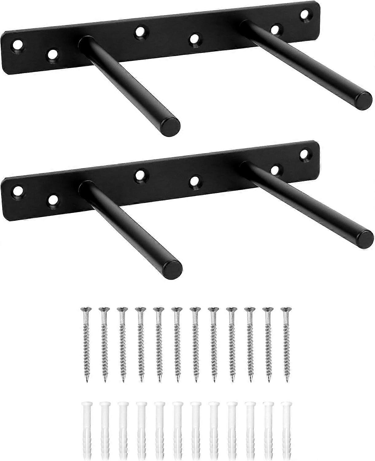 2 Pieces Invisible Wall Shelf Brackets - 150mm - Solid Iron Floating Shelf Brackets
