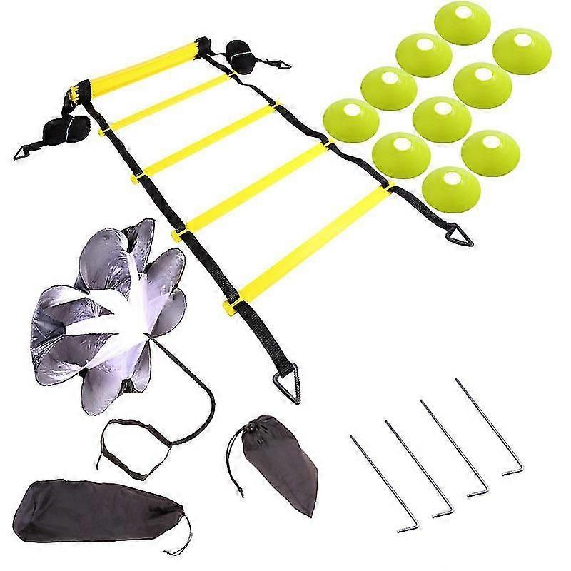 Agility Ladder Speed Parachute Speed Cones Training Kit | Prum Workout Equipment To Boost Your Speed And Stamina | Ultimate Kit For All Kinds Of Sp,63