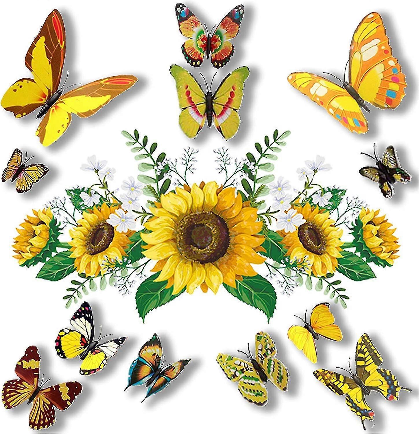 Sunflower Wall Stiers Decals e Decorative Wallpaper