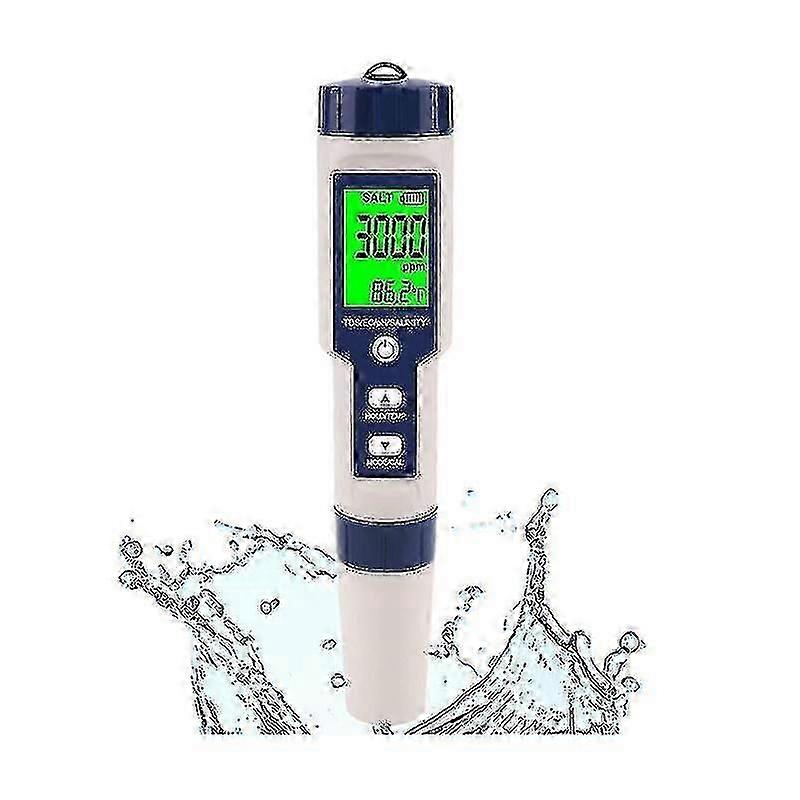 Pool Salt Tester, Digital Salinity Meter, High Accuracy 5 In 1 Salinity Tester For Salt Water,ip67
