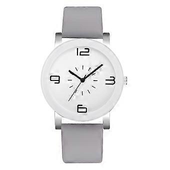 Fashionable Alloy Watch Round Dial Analog Display Quartz Wristwatch (Gray)