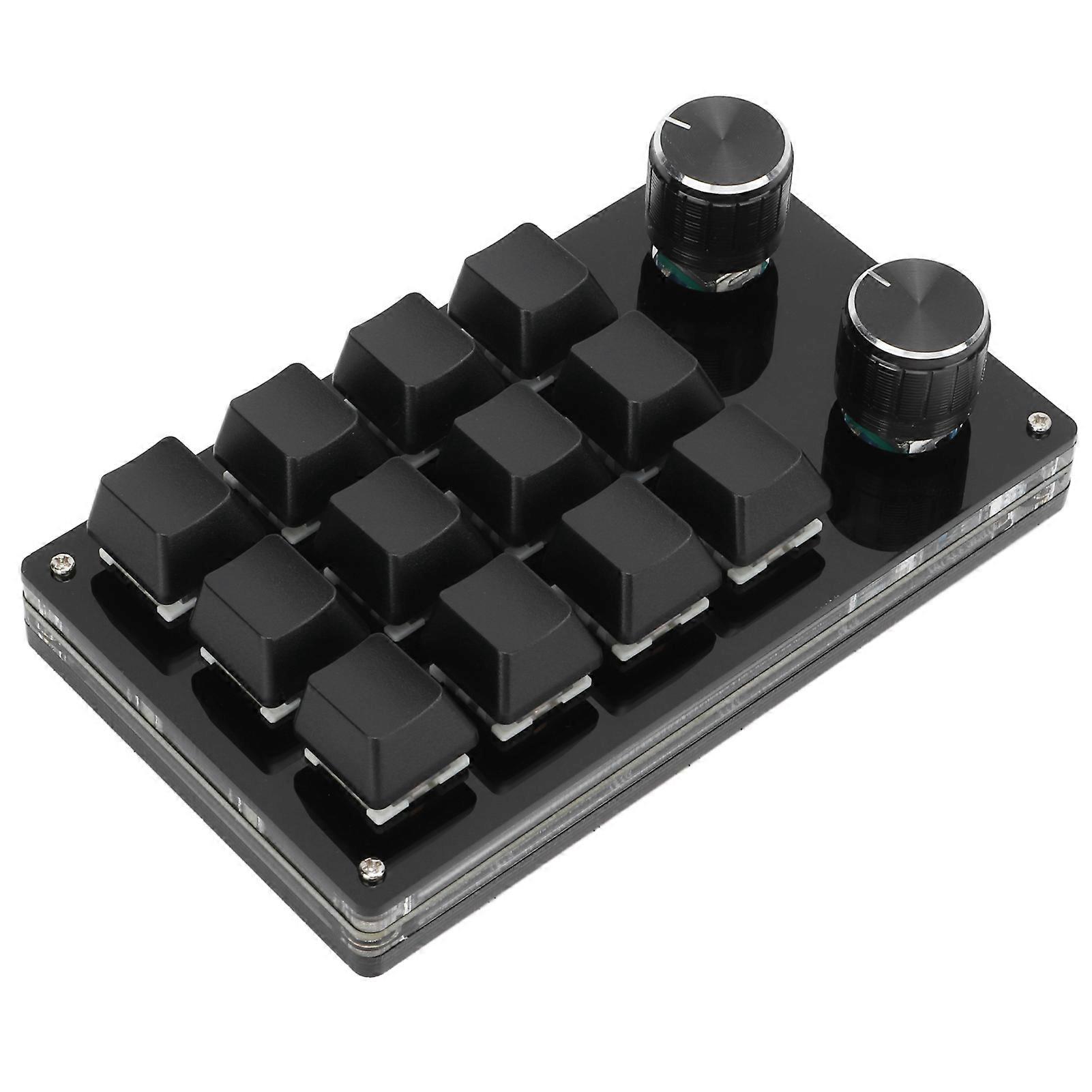 One Handed Macro Mechanical Keyboard 12 Key Multifunction DIY Programmable Keypad for Office Gaming Lab